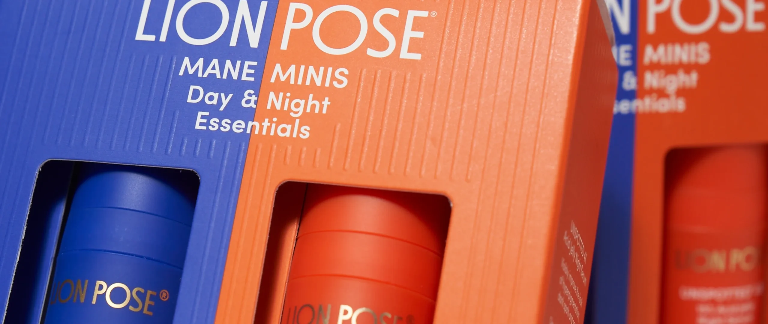 a close up of packaging for lion pose day & night essentials