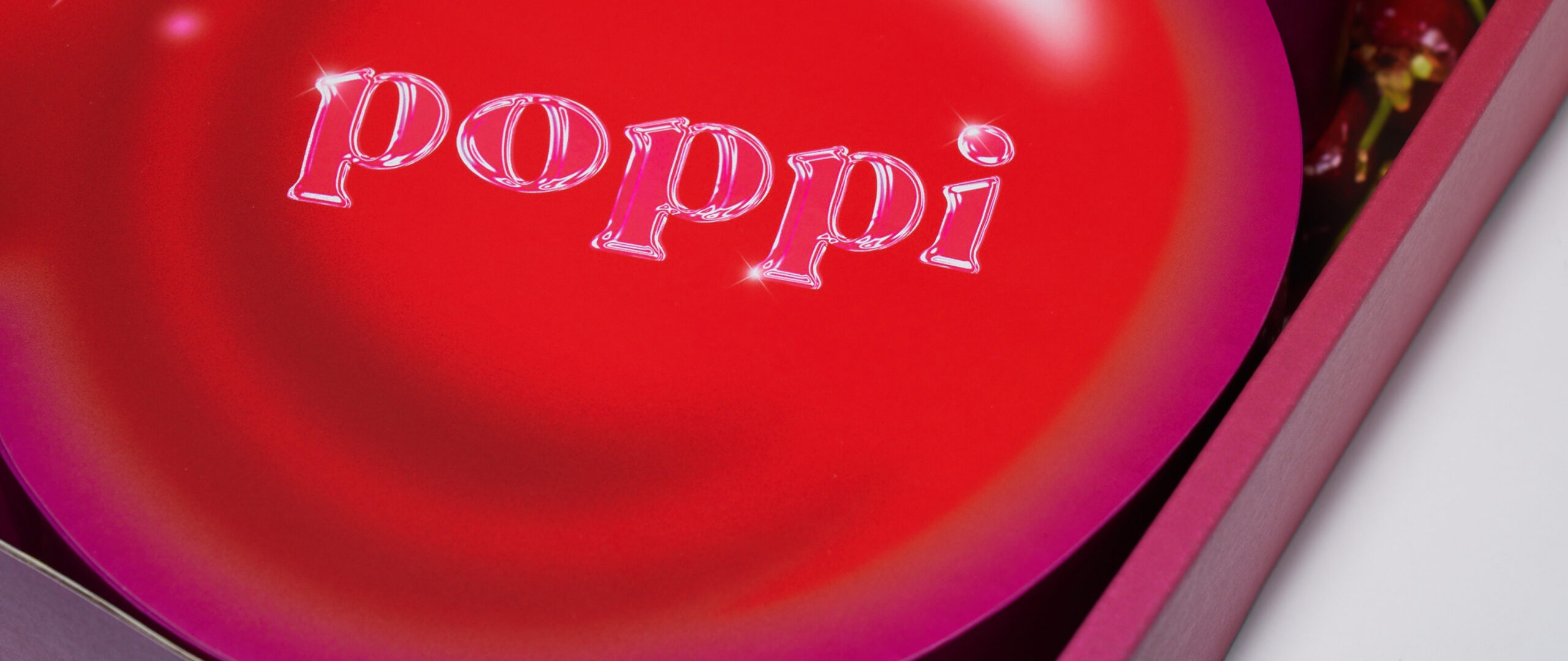 a close up of poppi packaging