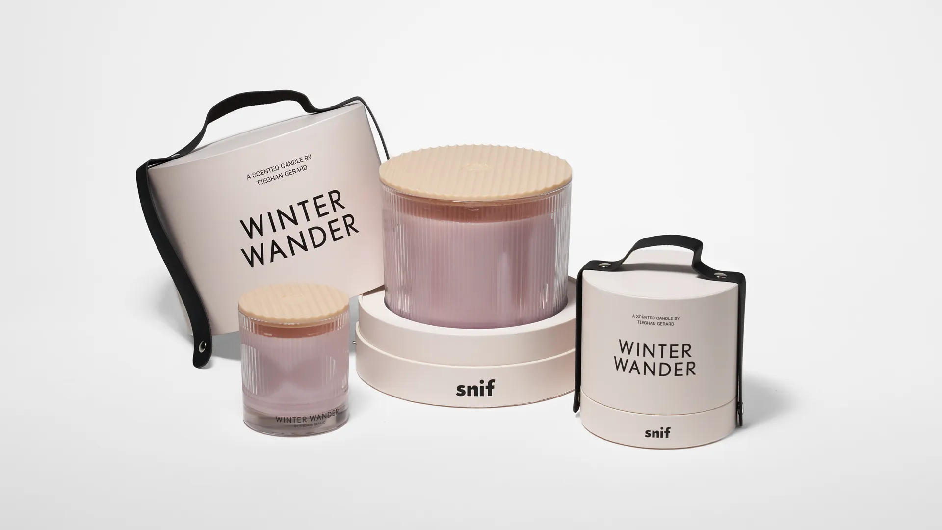 an image of snif's winter wander scented candle packaging