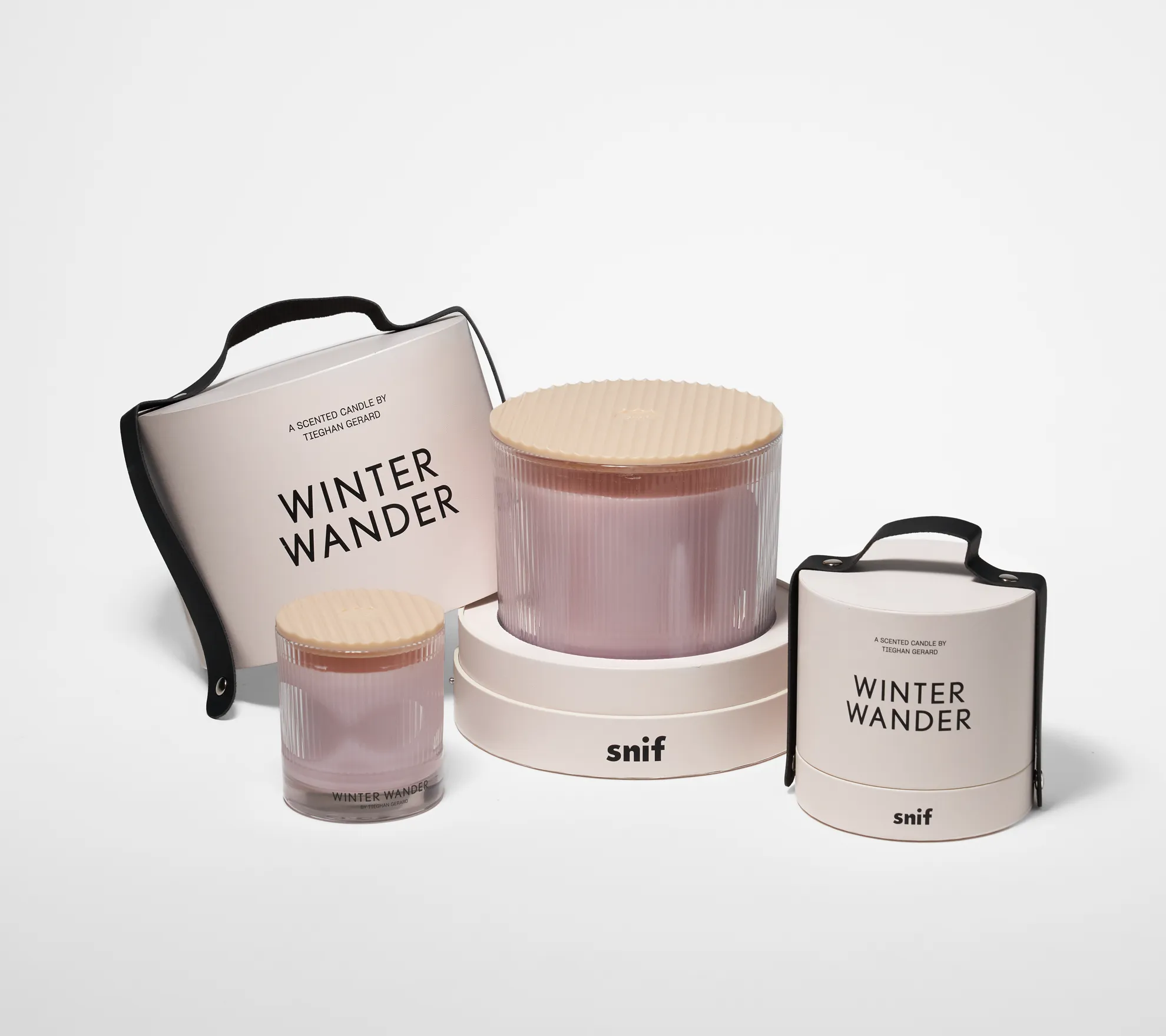 an image of snif's winter wander scented candle packaging