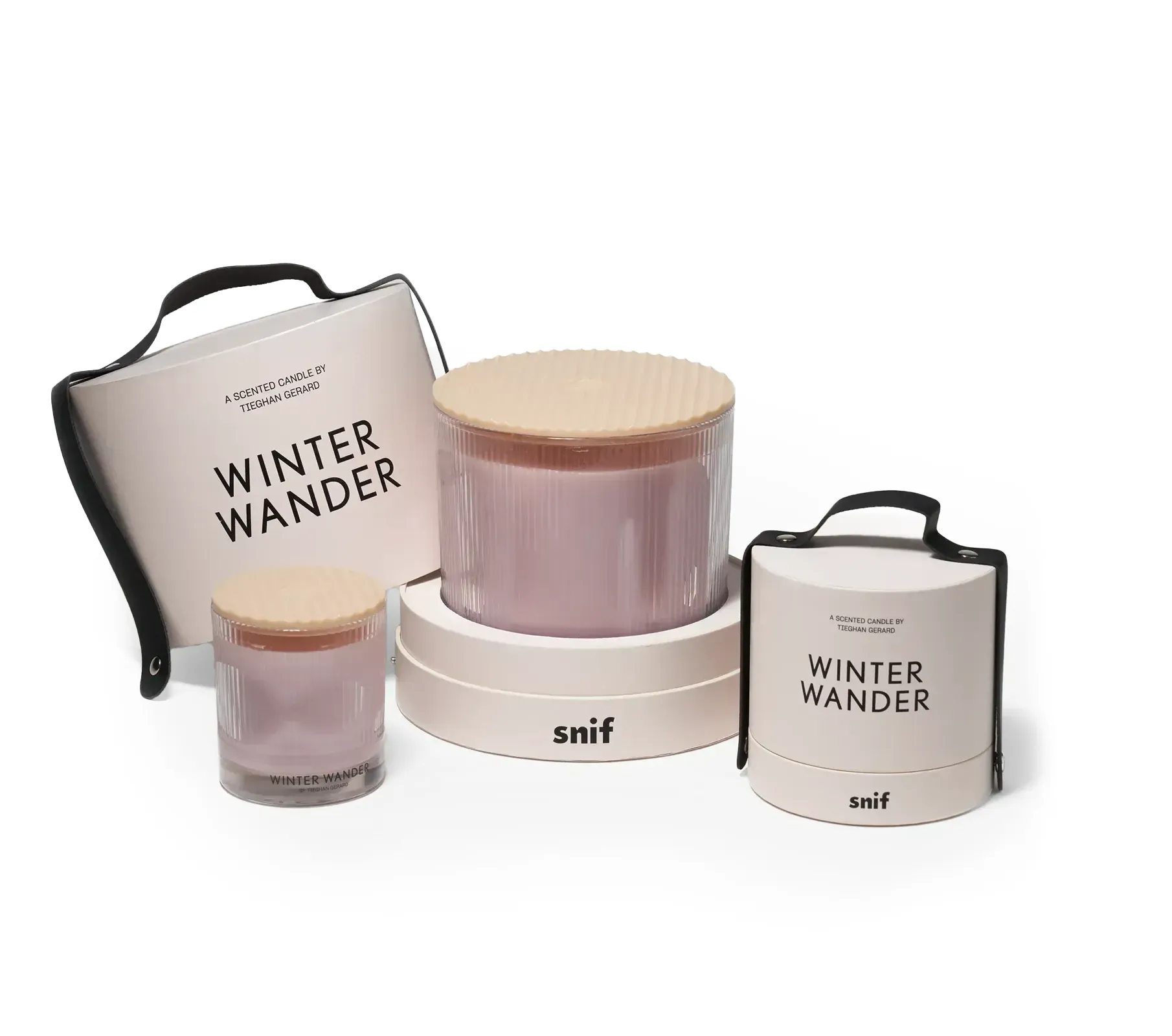 an image of snif's winter wander scented candle packaging